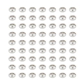 UNICRAFTALE 300Pcs Rondelle Beads Stainless Steel Spacer Beads 4mm Flat Round Bead 2mm Hole Disc Loose Bead Smooth Metal Beading for Bracelet Necklace Jewelry Making