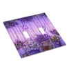 Wood Lavender Flower Pots Double Toggle Light Switch Cover 2