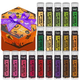 Yopela 19 Pack Halloween Lip Balm Party Favors, Lip Care Set with Vitamin E & Coconut Oil to Moisturize Repair Dry Chap Lips, 18 Flavors,Perfect for Trick-or-Treat Gifts or Goodie Bag Stuffers