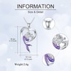 VONALA Mermaid Necklace 925 Sterling Silver Heart Pendant Purple Little