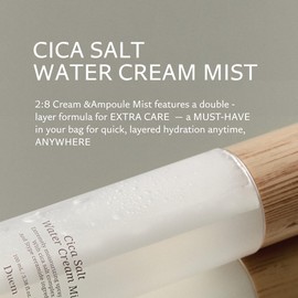 DUEM Cica Salt Water Cream Mist, 2:8 Calming Cream & Ampoule Essence, Niacinamide & Ceramides for Soothing & Hydrating Korean Skincare, 3.38 fl.oz. / 100ml
