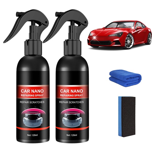 2Pcs Nurafix Nano Car Spray,Nurafix Scratch Remover,Nurafix Scratch Fix,Nurafi x