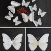 ANCLLO 24 x White Butterfly 3D Wall Stickers with Sponge