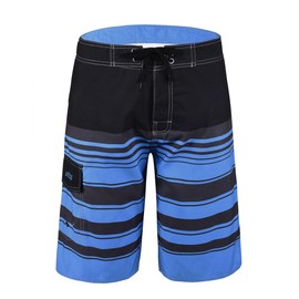 unitop Mens Swim Trunks Extra Long Stripe Printed Hawaii Boardshorts Blue Striped-61 36