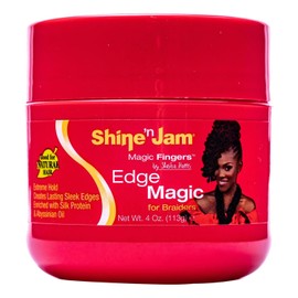Ampro Shine-n-Jam Magic Fingers Edge Control - Firme sujeción - Fortalece con proteínas de seda y suaviza con aceite de abisinia - 113 g