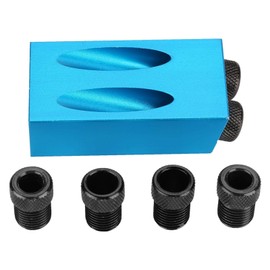 Drill Bit Angle Guide, Drilling Aid Oblique Hole, Drilling Template Oblique Hole Set, Pocket Hole Jig Drill Guide, 15 Degree Drilling Template, Aluminium Alloy Drill Hole Drilling Device for