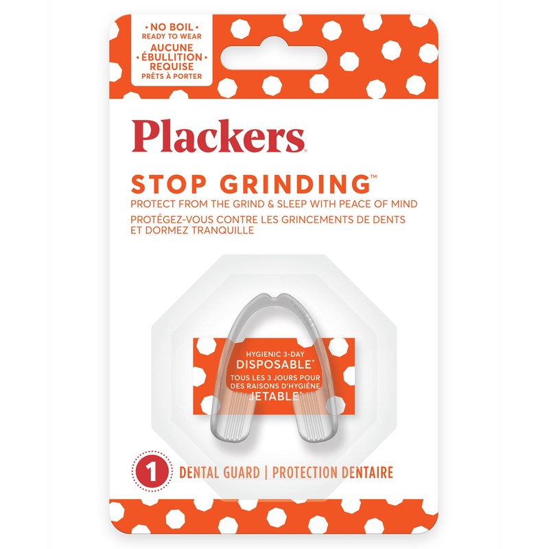 Plackers Grind No More - Protector dental listo para usar,