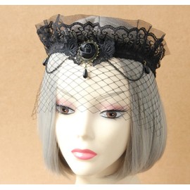 Yoriko 1920s Elastic Headband for Women-Silver Rhinestone Flower Flapper Headpiece Accessories, Great Gatsby Hair Accessories for Women (Black-G)