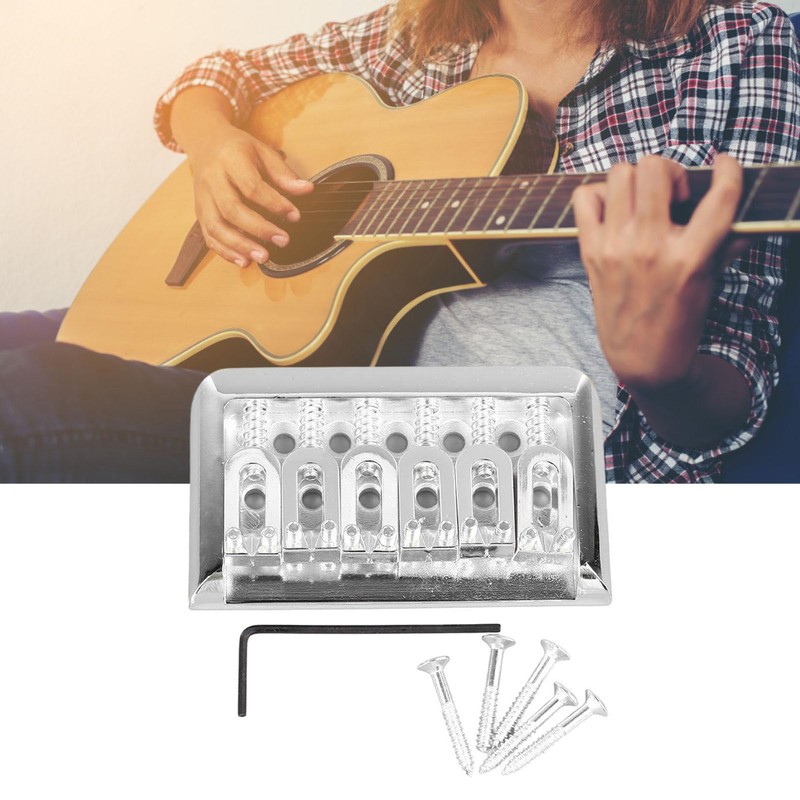 Fixed Hardtail Guitar Bridge U Shape Saddle Bridge Replacement Metal
