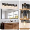 Farmhouse Bathroom Vanity Light Fixtures, Rustic 5-Light Wood Vanity Lights