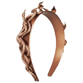 Eioi & Lmnm Greek Medusa Snake Headband for Women, Bronze Medusa Snake Headpiece, Medusa Cosplay Headdress with Greek Laurel Leaves for Halloween (B, one-size)