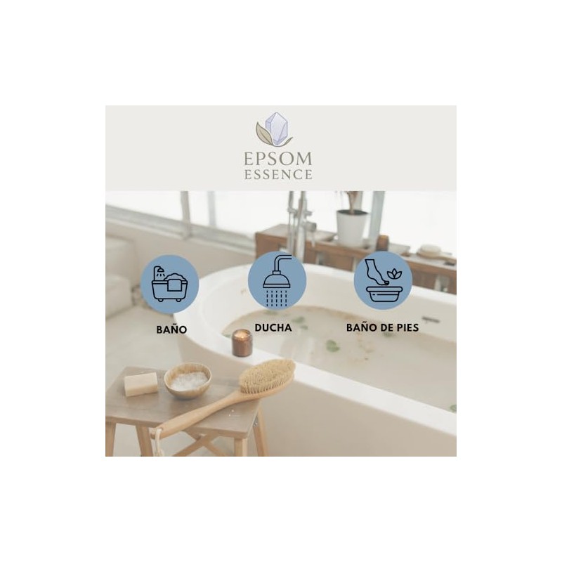 Sal Epsom Premium Natural baño jacuzzi spa relajante exfoliación masaje