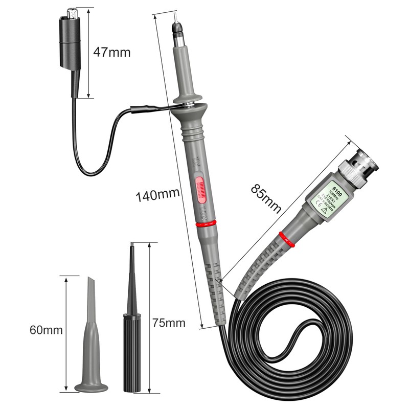 Goupchn Universal Oscilloscope Probes with Accessories Kit 100MHz 1X 10X