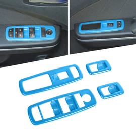 Voodonala Window Lift Switch Trim for 2011-2025 Dodge Charger Durango, for 2010-2017 RAM, ABS Light Blue 4pcs