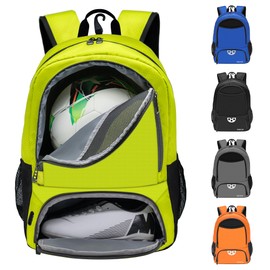 Mkour Soccer Bag-Soccer Backpack for Football Basketball Volleyball, Soccer Bags with Ball Compartment and Ball Holder (Spring green)