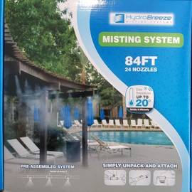 Hydrobreeze Pre-Assembled Patio Misting System. 84 Feet Misting System. 24 Misting Nozzles. Nickle Plated Misting Nozzles. DIY Misting System, Easy to Install.