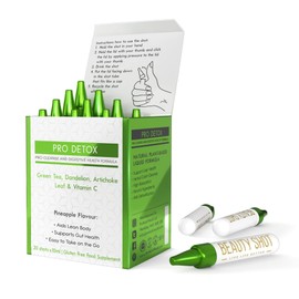 Pro Detox Liver Support - 20-Day Herbal Cleanse with Artichoke, Dandelion, Cichorium & Green Tea - Natural Detox Supplement for Bloating Relief & Liver Health, 20 Shots