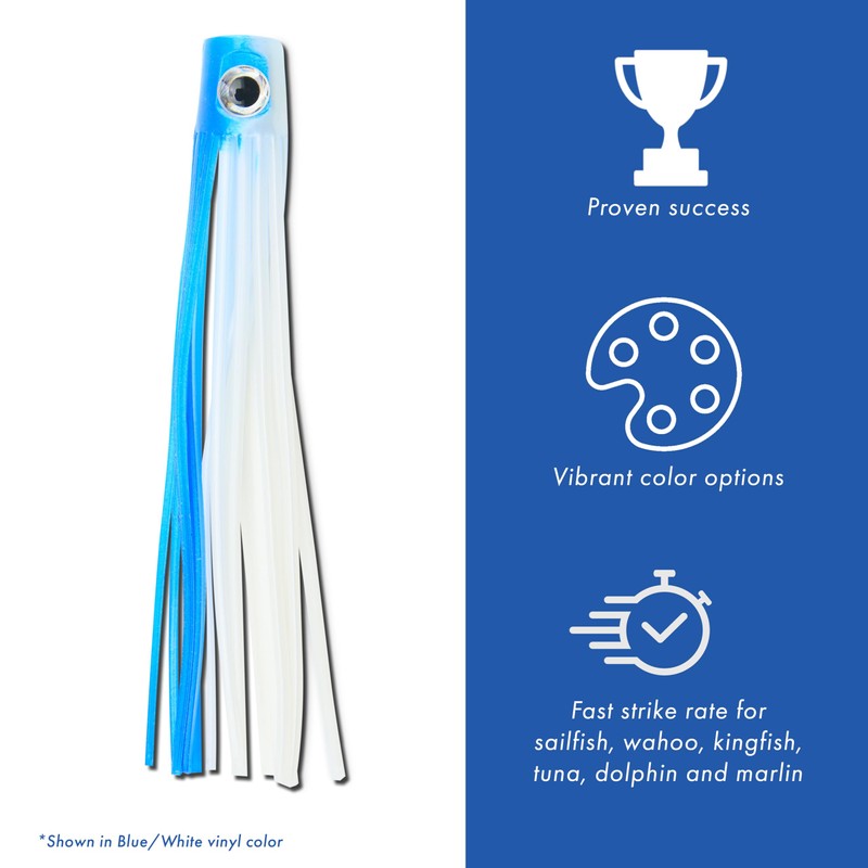 C&H Lures Lil Stubby Chugger Lure, Blue/White, 5.5 in