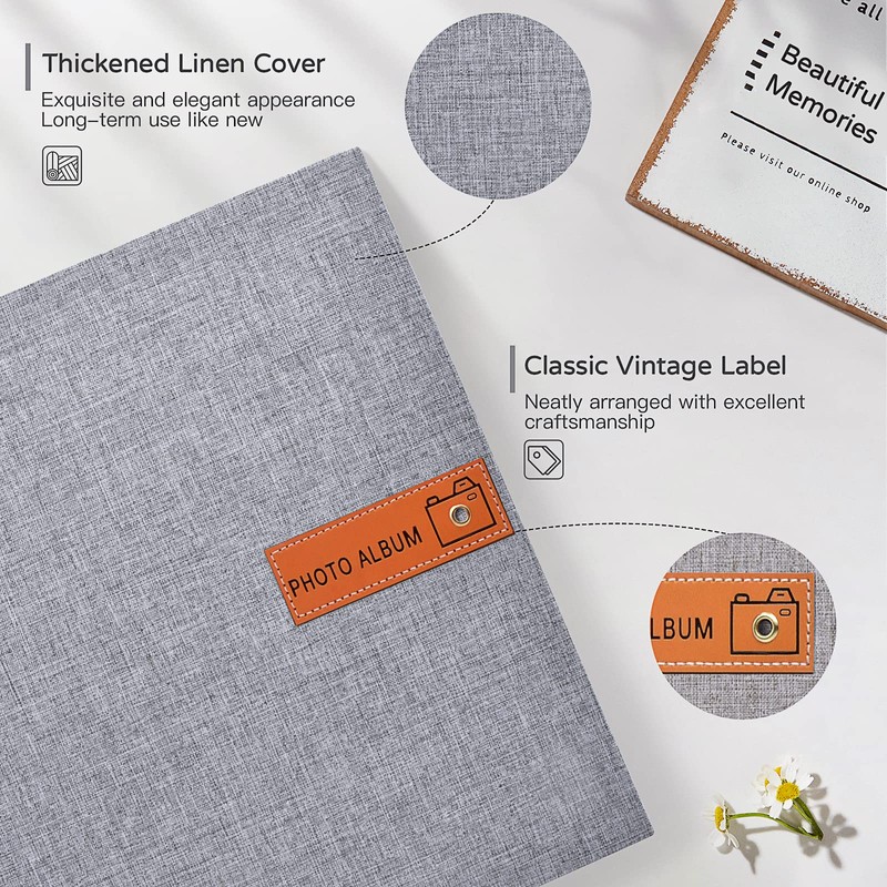 Popotop Large Photo Album Self Adhesive 4x6 5x7 8x10 Scrapbook