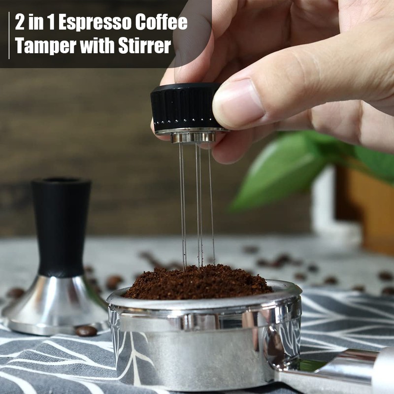 Coffee Tamper Set 2 in 1 53mm Coffee Tamper with