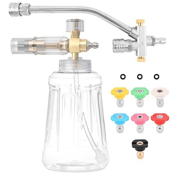 HOUSEEN Foam Cannon Dual Connector with 7 Spray Nozzles, Pressure