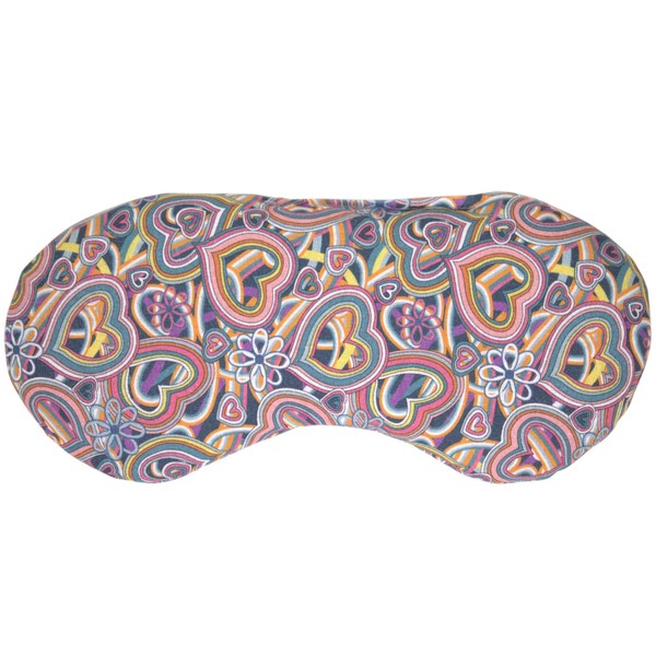 Organic Eye Pillow Eyebright & Linseed "Psychedelic Heart" for Relaxation,
