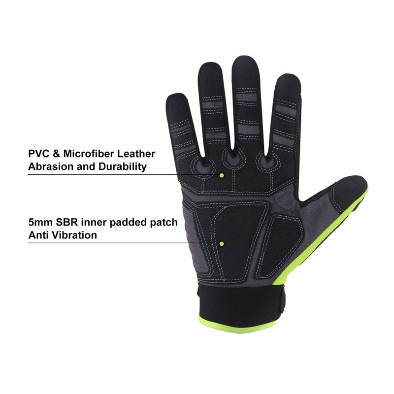 HLDD HANDLANDY Heavy Duty Work Gloves, SBR Padding, TPR Protector