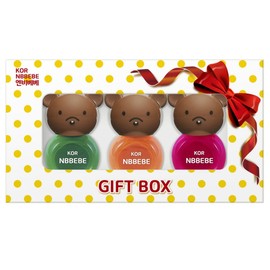 Enbebe children's nail polish 3-piece gift set, Vivid green + Vivid orange + Vivid pink, 1 piece / 엔비베베 어린이 매니큐어 3종 선물세트, 비비드그린 + 비비드오렌지 + 비비드핑크, 1개