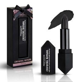 Profusion Cosmetics Crystal Ritual High Impact Black Lipstick, Rich Cream Formula, Intense Lip Color, Mystery Shade for Bold Lip Makeup