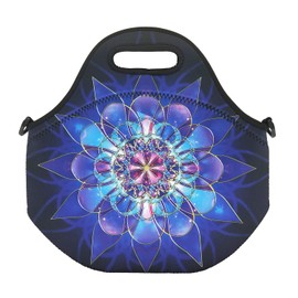 Neoprene Lunch Bags Boxes for Women Men Kids, Insulated Lunch Cooler Tote Bag Box for School Office Work Picnic Travel (Blue)