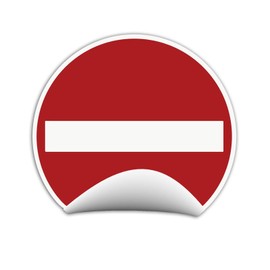 Pack of 10 Einbahnstraße/Durchgang verbotten No Entrance Sticker Diameter 9.5 cm Sticker Mandatory Sign with UV Protection for Outdoor and Indoor Use STROBO