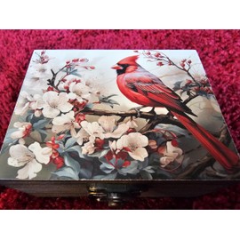 RK Collections Cardinal Trinket Box Small Jewelry Keepsake Box | Bird lovers Gift Idea, Animals Ornaments for Girls, Women, Gift Idea, for Home Décor (3CRS)