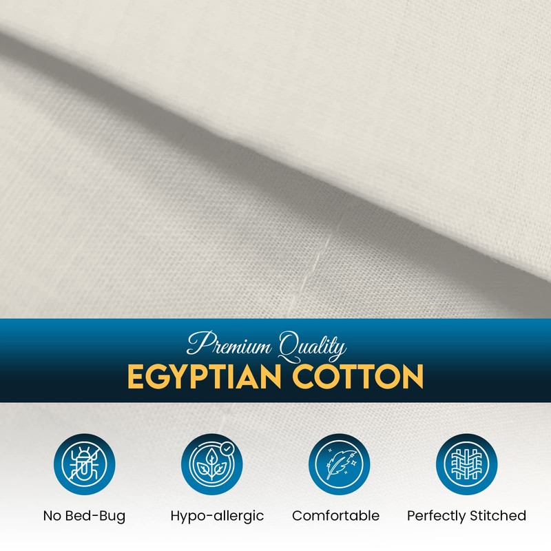 Sunshine Comforts Egyptian Cotton Flat Sheets Super King Size Breathable,