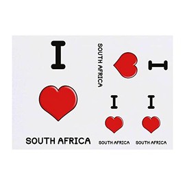Azeeda 4 x 'I Love South Africa' Temporäre Tattoos - Wasserfest, Hautfreundlich & Ungiftig · Transfers in Verschiedenen Größen (TO00053077)