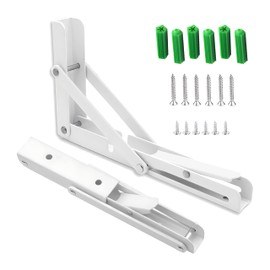 Chenyang Small Shop Folding Shelf Brackets Shelf Support L-Shaped Wall Hanging Shelf DIY (White 2 Pieces, 8 in 20 cm)