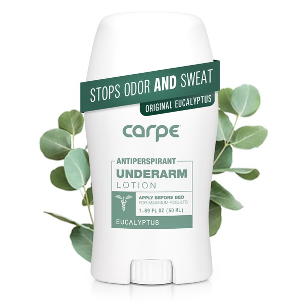 Carpe Underarm Antiperspirant and Deodorant, Clinical strength with all-natural Eucalyptus