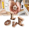 4Pcs Letters Wooden Blocks LOVE Shape Retro Free Standing Decorative