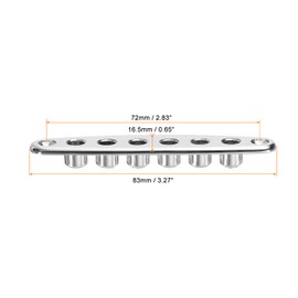 PATIKIL Guitar String Through Plate Guitar Bridge String Through Body Ferrule Bushing Plate for Electric Guitar Replacement Accessories Silver