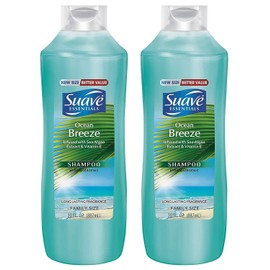 Suave Essentials Shampoo - Ocean Breeze - Family Size - Net Wt. 30 FL OZ (887 mL) Per Bottle - Pack of 2 Bottles