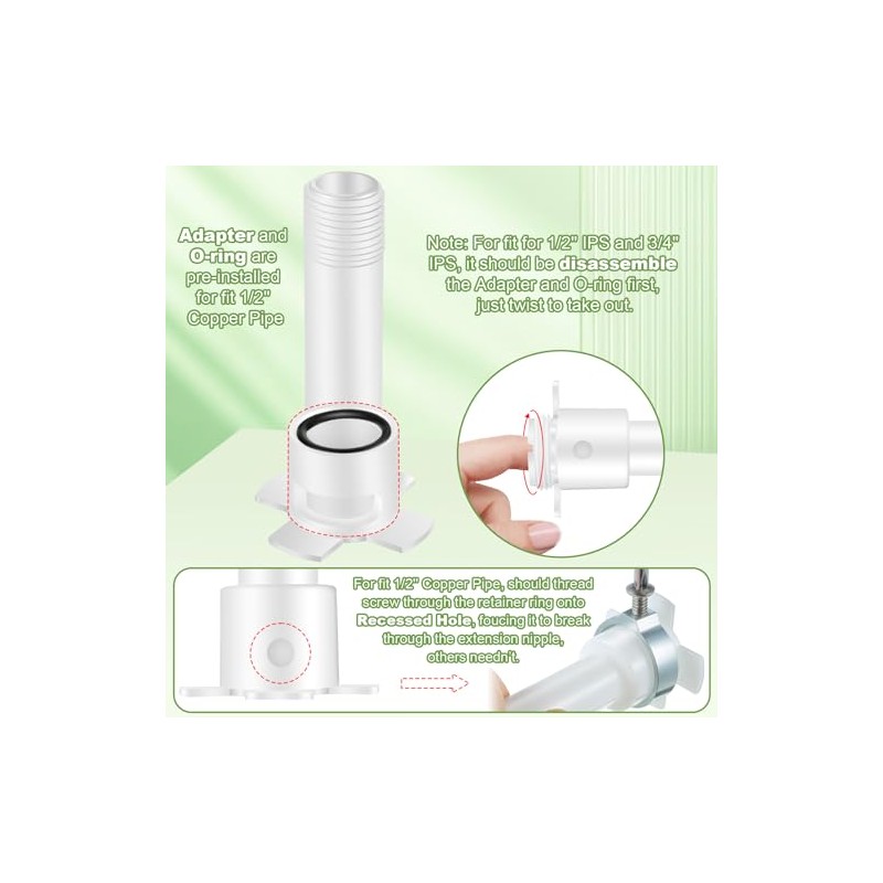Enhon Tub Spout, Universal Fits 1/2'' Copper Pipe, 1/2'' IPS