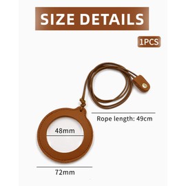 UYRVAPE 10 x Monocle Magnifying Glass with Leather Necklace Pendant Chain Brown - Pocket Magnifier for Books Newspaper Reading, Maps, Coins, Crafts