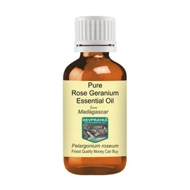 Devprayag Pure Rose Geranium Essential Oil (Pelargonium roseum) Natural Therapeutic Grade Steam Distilled 5ml (0.16 oz)