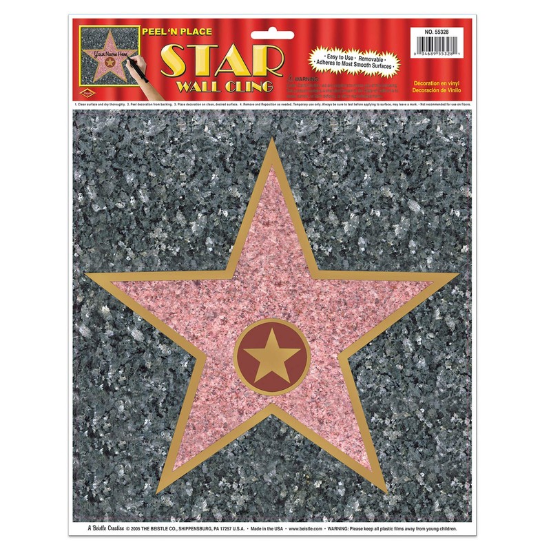 Beistle 55328 "Star Peel 'N Place Sheet, 12 by 15-Inch