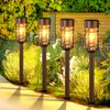 Solar Pathway Lights Outdoor Solar Lights 8 Pack Metal &