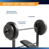 Marcy Competitor Standard Workout Bench with 80 lbs Vinyl-Coated Weight