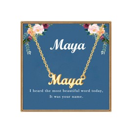 Ldurian Custom Name Necklace | Maya Name Pendant Necklace Gifts | Birthday Jewelry Gift for Women's Pendant Necklaces