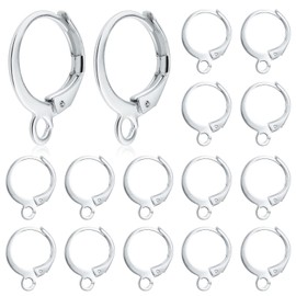 Earrings with Jump Hook,100 Pieces Round Leverback Earring Hooks Earwires Replacement French Style,Silver