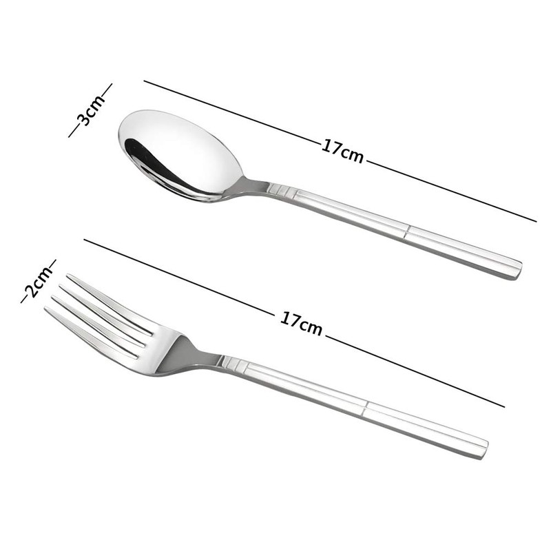 Eudokky Dessert Forks, Dessert Spoons Set, 12 Pieces Stainless Steel
