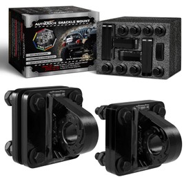 AUTMATCH D Ring Shackle Mount with Backer Plate (2 Pack) - Bolt On Clevis Mount Bumper Shackle Bracket, Max 24T (52,910 Lbs) for Bumper, Bucket, Trailer, Truck, Frosted Black