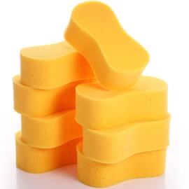 Tioncy 8 Pcs Giant Bone Sponge Bulk 9 x 4.7 x 3 Inch Jumbo Large Car Wash Sponge All Purpose Easy Grip Thick Foam Scrubber for Car Boat Kitchen Bathroom Garage Hotel Household Cleaning & Washing